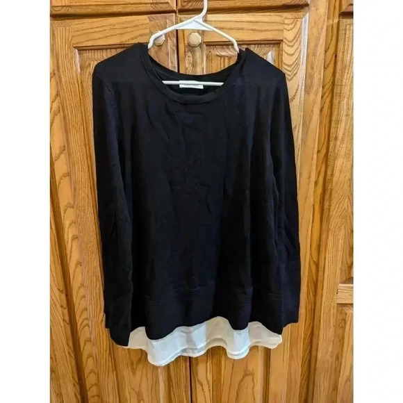 Long sleeve shirt w/white trim detail by Calvin Klein size 2X - Picture 1 of 7
